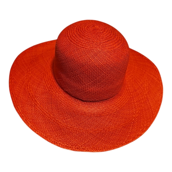 Greenpacha Panama Hat Medium Red Wide Brim 100% Toquilla Straw Handmade main image 7
